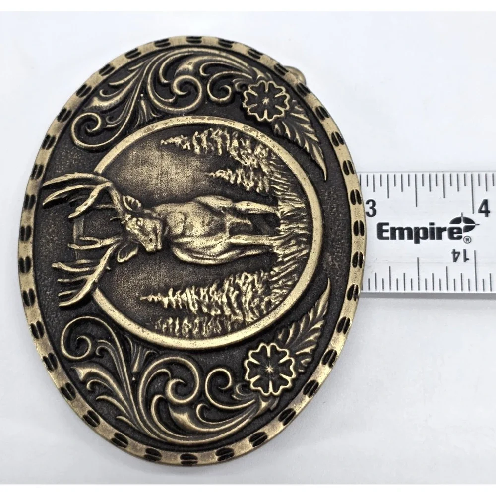 Heritage Montana Silversmiths Outdoor Series‎ Wild Stag Carved Metal Buckle